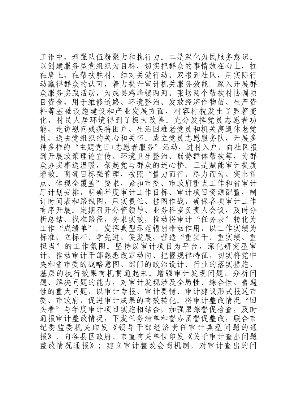 市审计局党组上半年落实全面从严治党主体责任工作情况报告_第3页