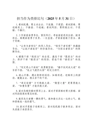 担当作为类排比句（2025年5月31日）