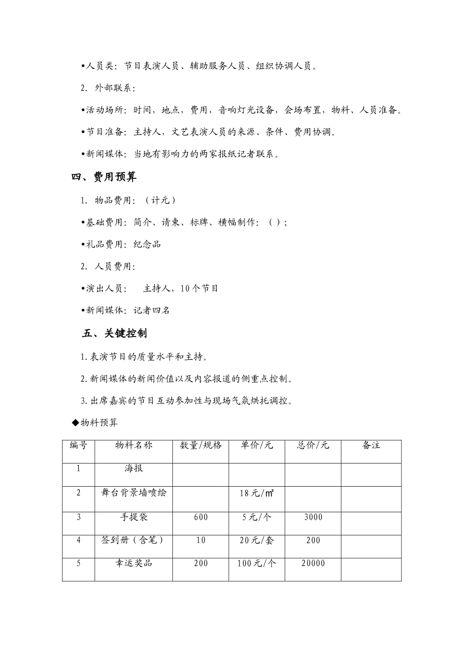 三一重工一月十号客户答谢会及预算方案_第2页