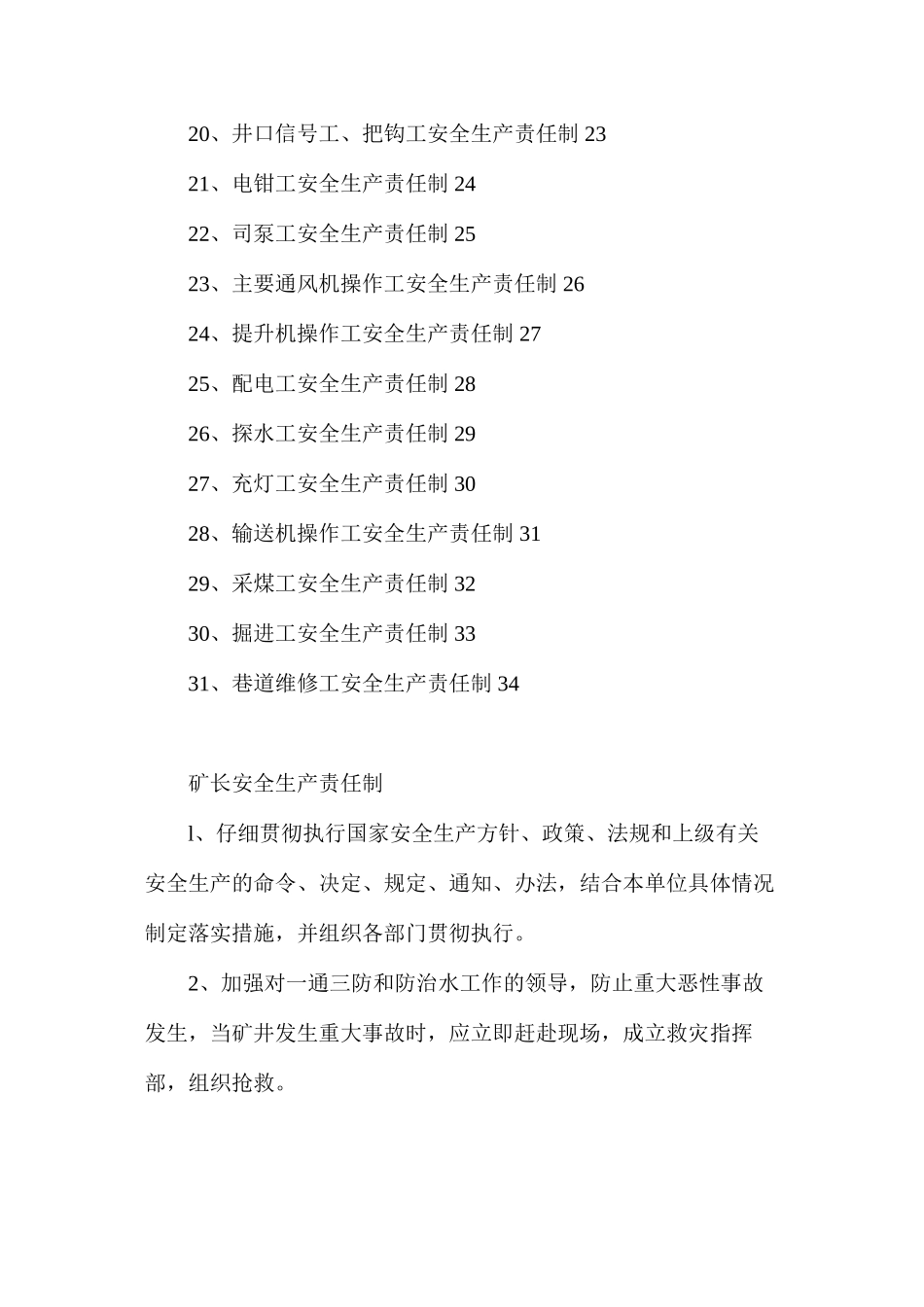 三洋煤业安全生产责任制汇编_第2页