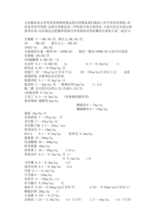 三甲医院儿科处方