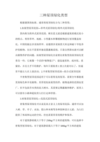 三种屋顶绿化类型