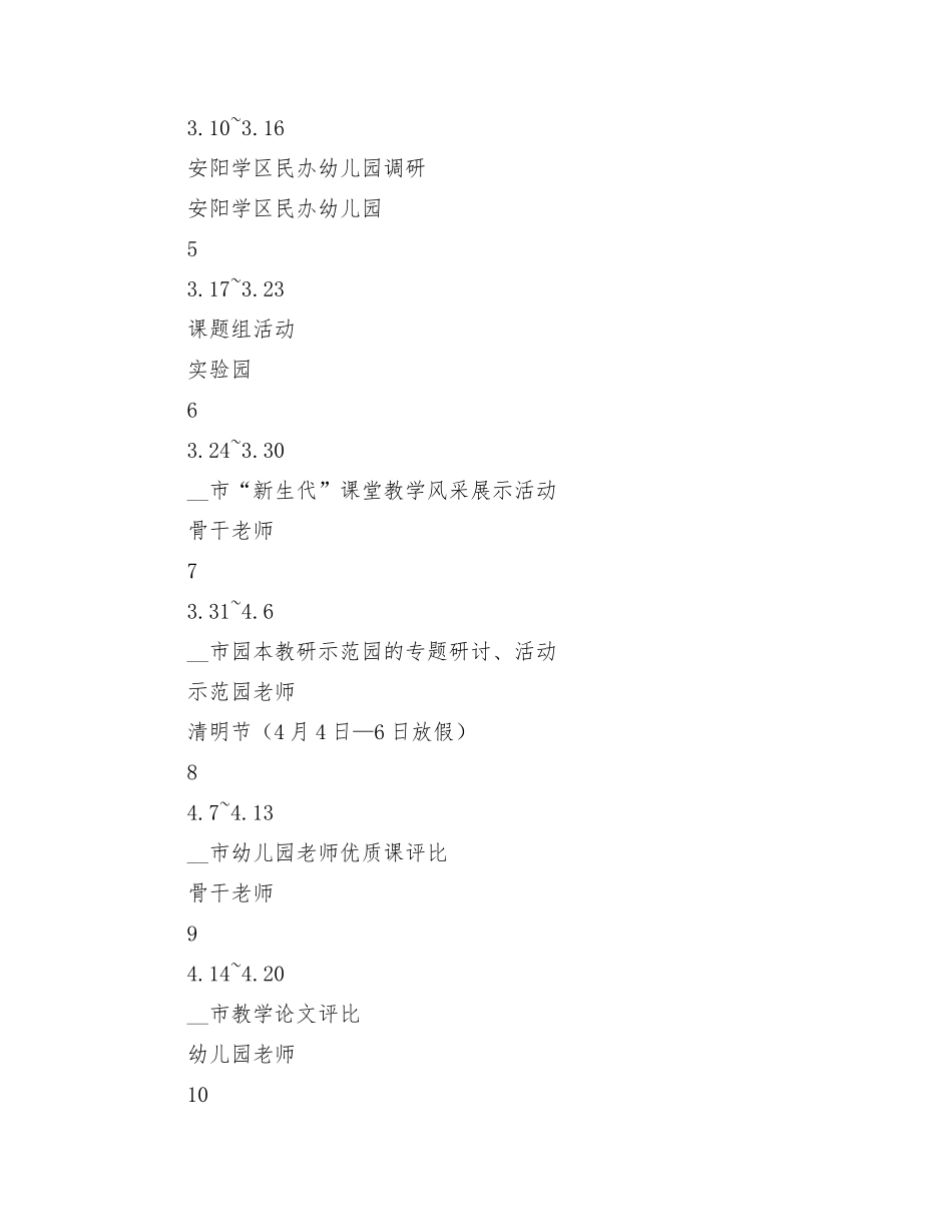 上半年幼教教研活动工作计划_第3页
