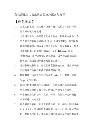 上消化道出血的应急预案