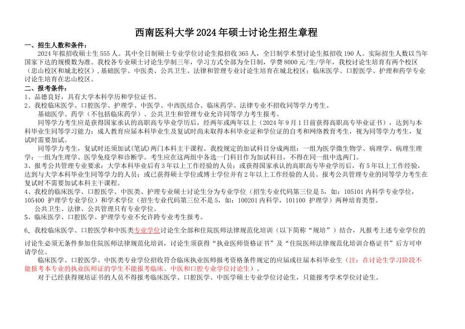 专业代码名称及研究方向-西南医科大学--研究生院_第1页