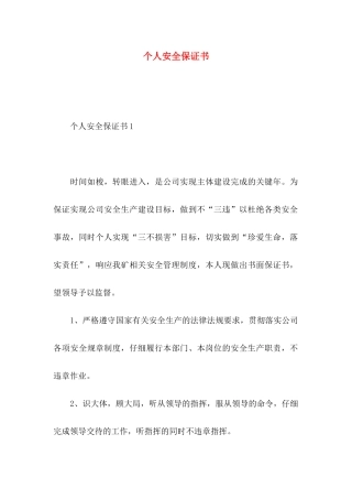 个人安全保证书 (2)