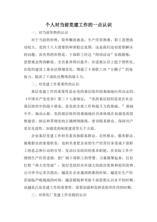 个人对当前党建工作的一点认识2