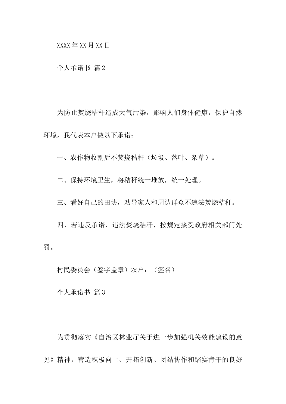 个人承诺书范文锦集八篇_第2页