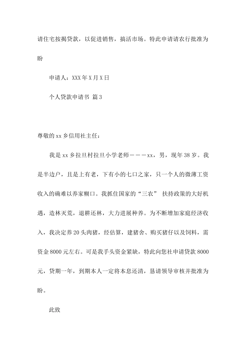 个人贷款申请书集锦9篇_第3页