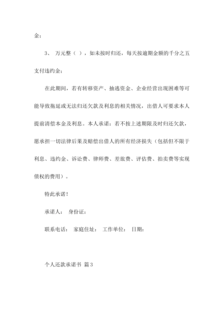 个人还款承诺书范文7篇_第3页