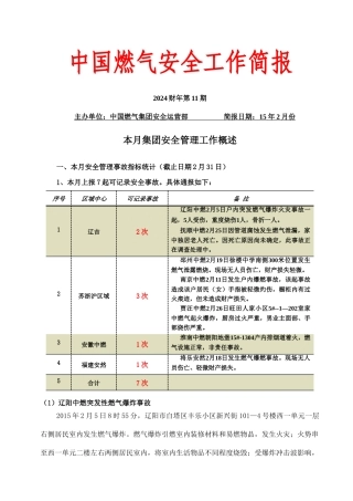 中国燃气安全工作简报.精讲