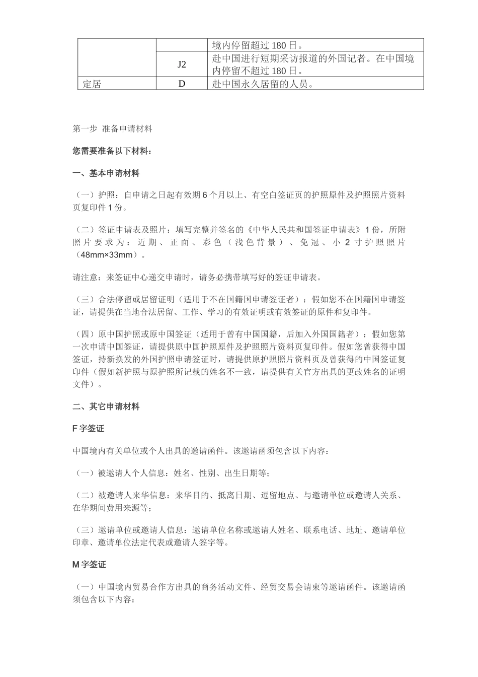中国签证种类及申请材料简介_第2页