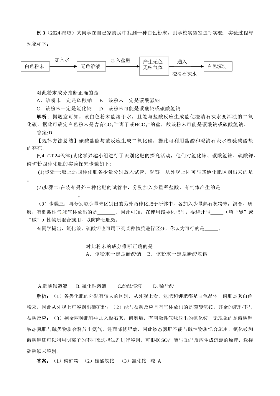 中考化学实验过关专题 酸 碱 盐 人教版_第2页