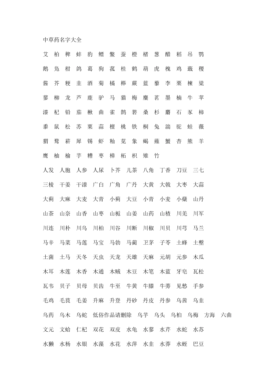 中草药名字大全_第1页