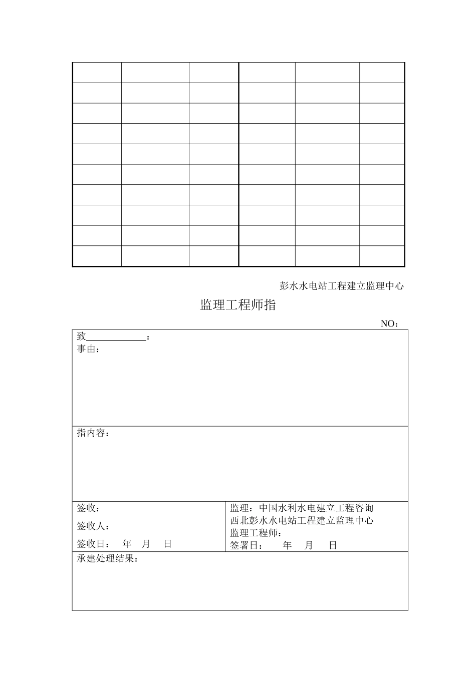 乌江彭水水电站分部工程监理用表_第3页