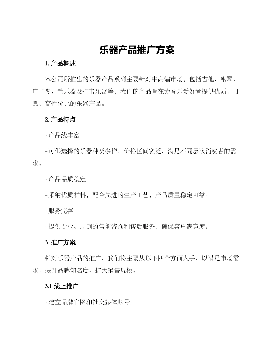乐器产品推广方案_第1页