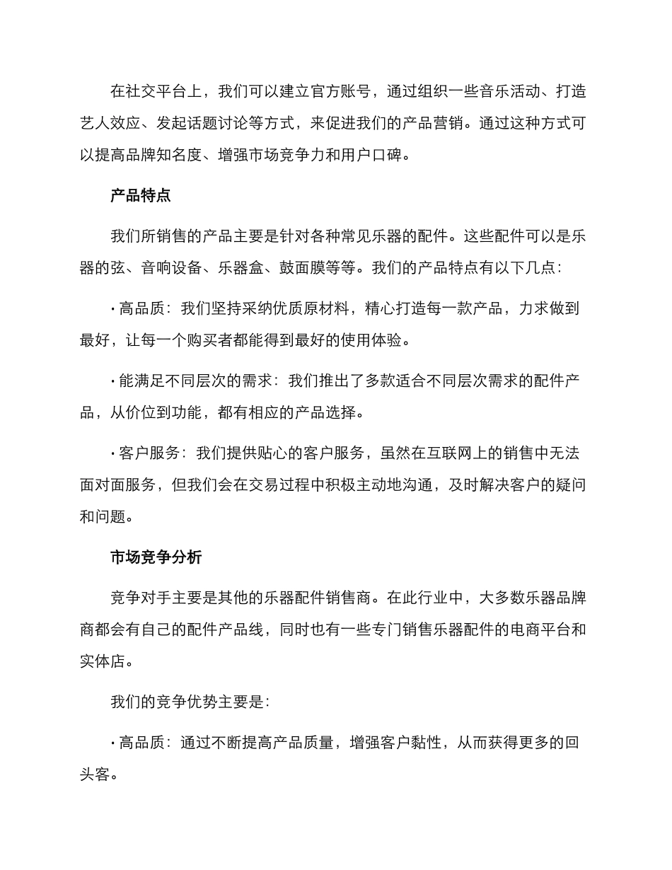 乐器配件销售方案_第2页
