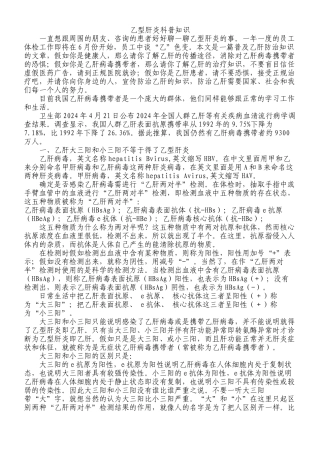 乙肝科普知识模板