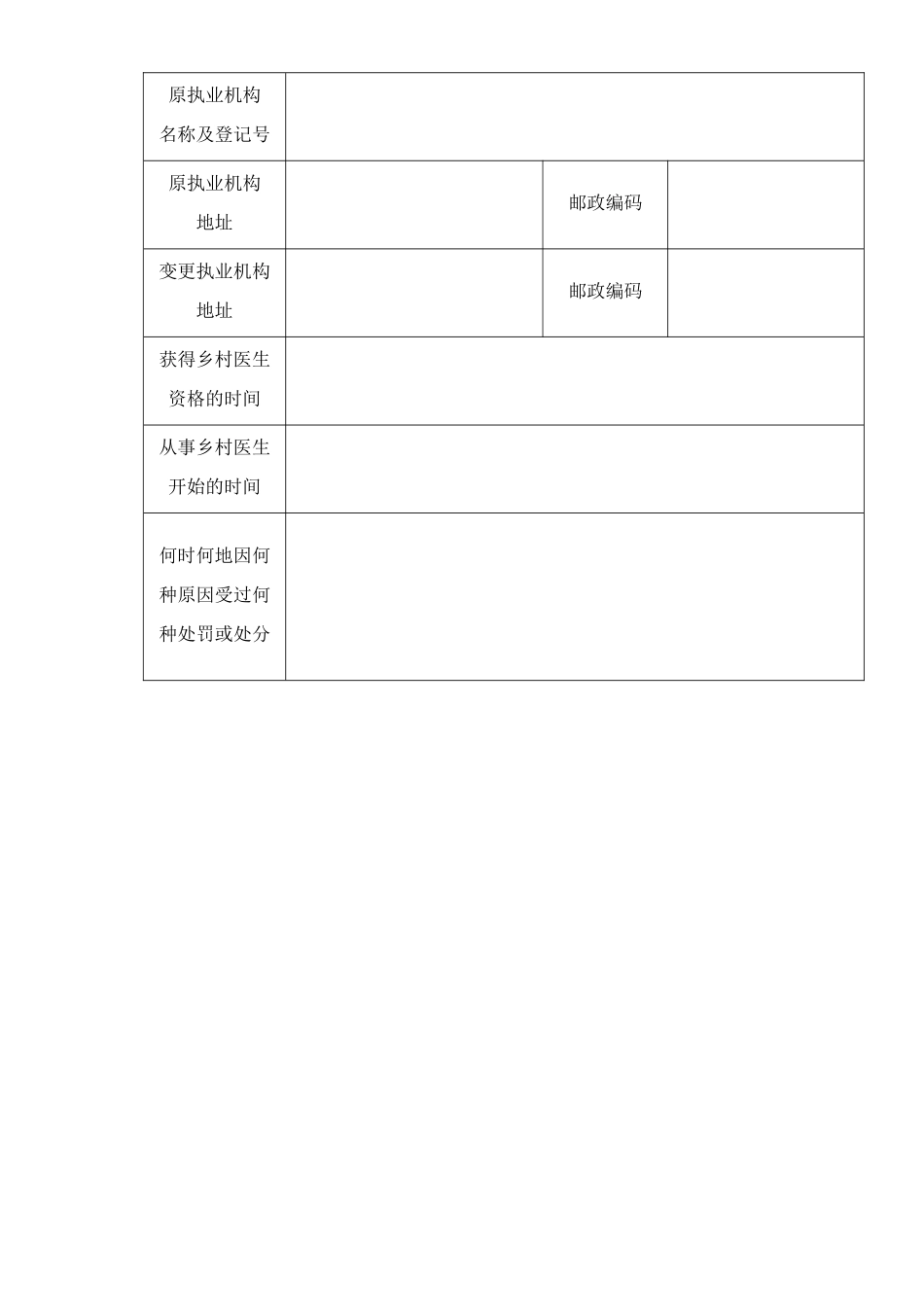 乡村医生变更注册申请表_第3页