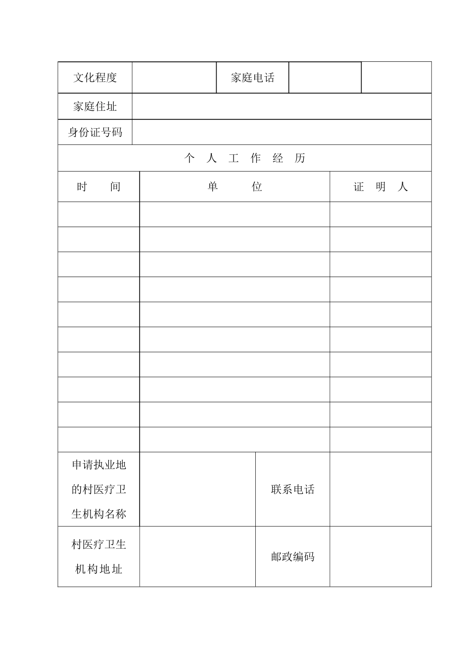 乡村医生执业注册申请表_第3页