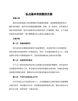 乱占基本农田整改方案