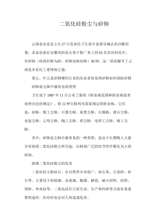 二氧化硅粉尘与矽肺