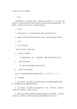 二级动火作业安全管理规定