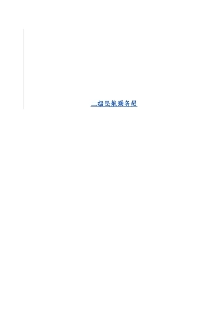 二级民航乘务员工作要求