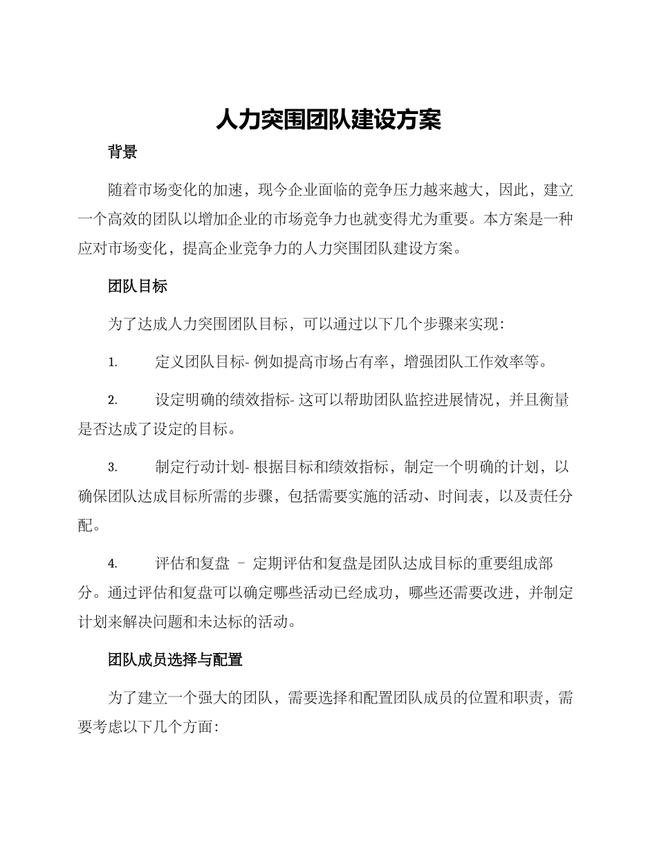人力突围团队建设方案_第1页