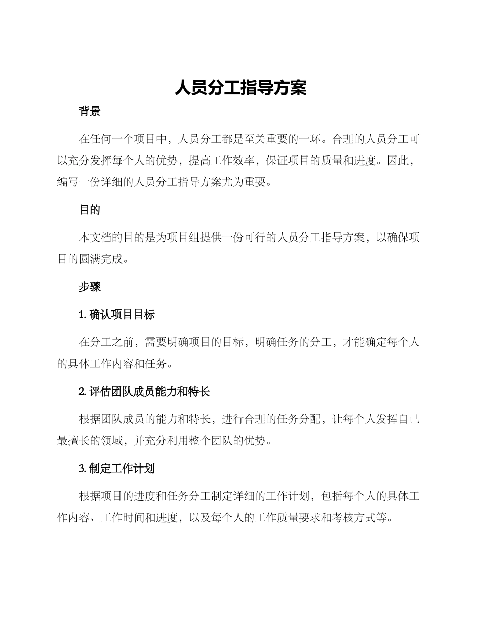 人员分工指导方案_第1页