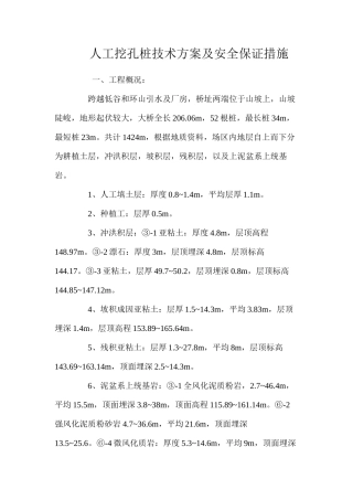 人工挖孔桩技术方案及安全保证措施 
