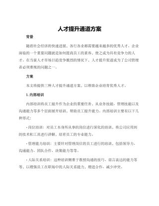 人才提升通道方案