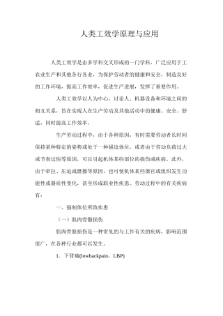 人类工效学原理与应用