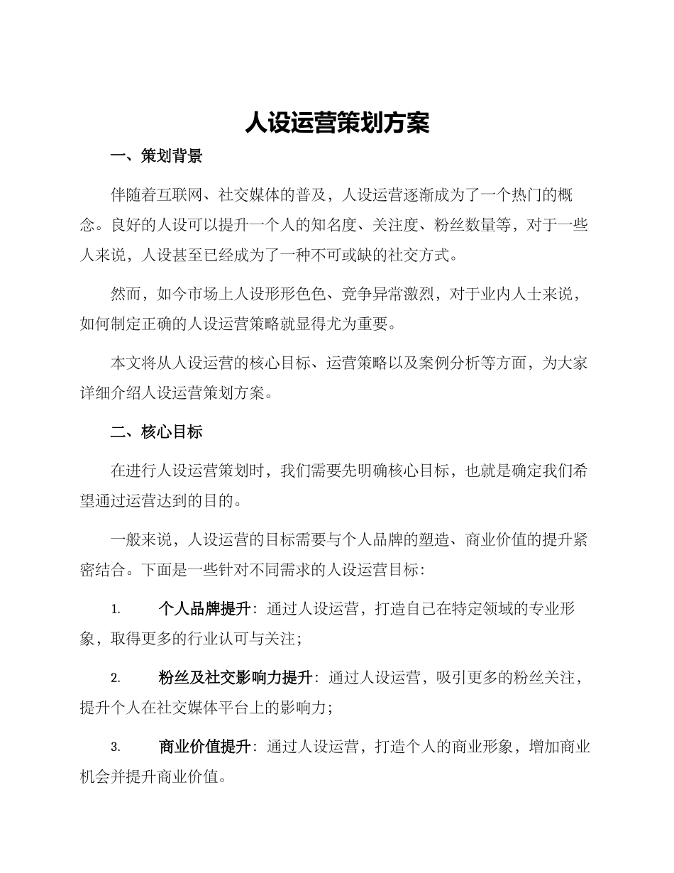 人设运营策划方案_第1页