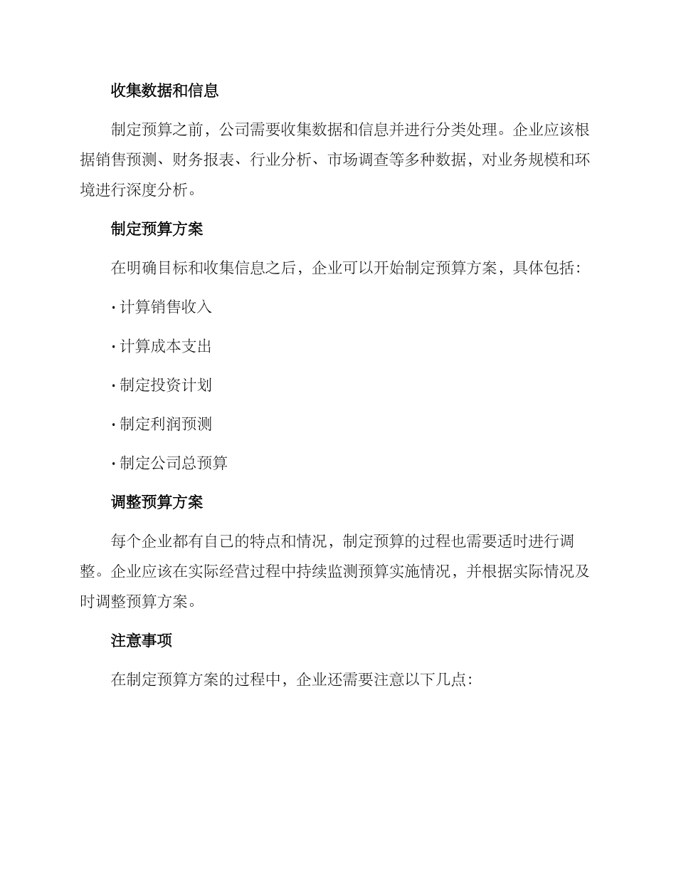 企业合理预算方案_第2页