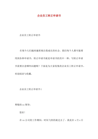 企业员工转正申请书 (2)