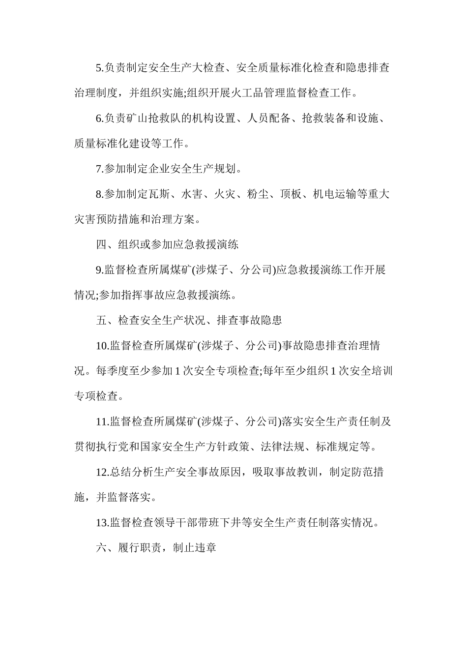 企业安全副总经理（安监局长）安全生产责任清单_第2页