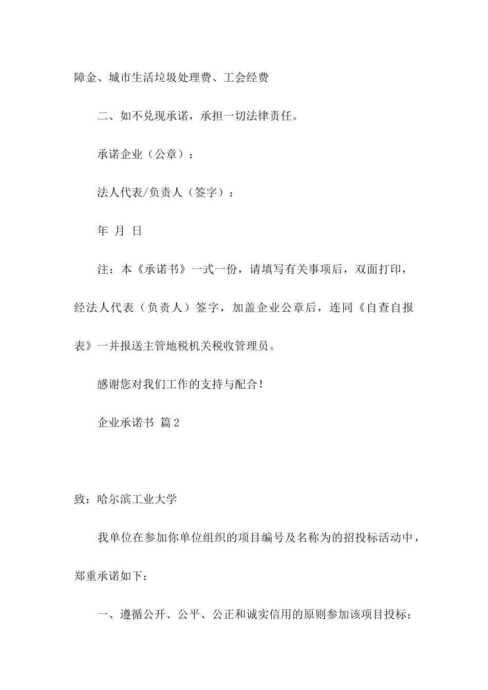 企业承诺书锦集10篇_第2页
