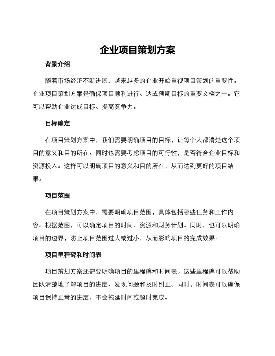 企业项目策划方案_第1页