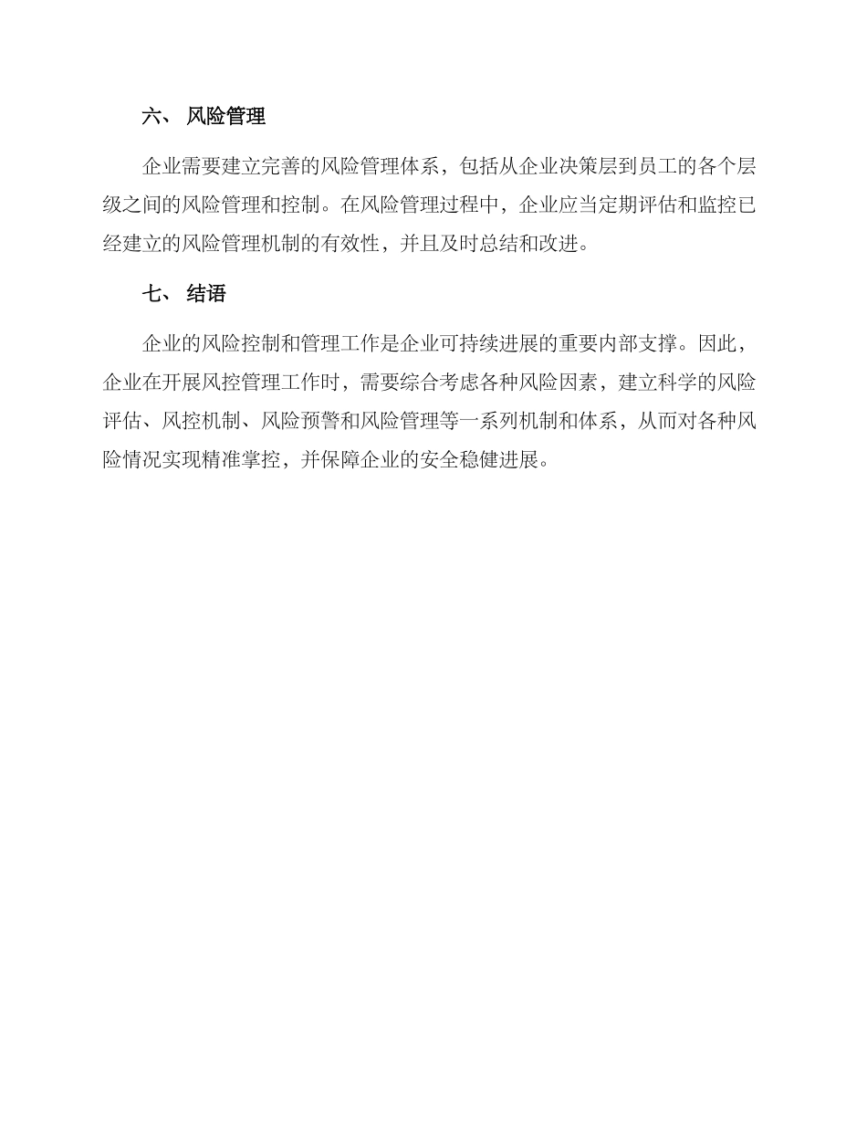 企业风控管理工作方案_第2页