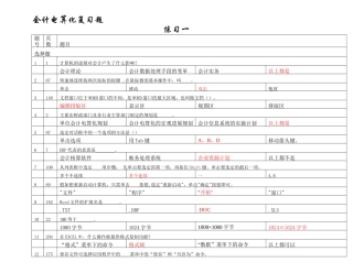 会计从业-电算化-理论练习题2