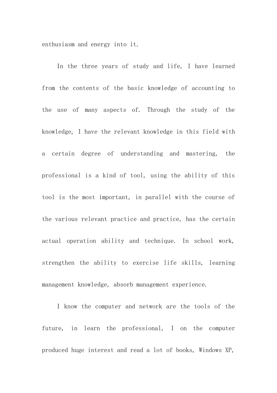 会计英文求职信 _第3页