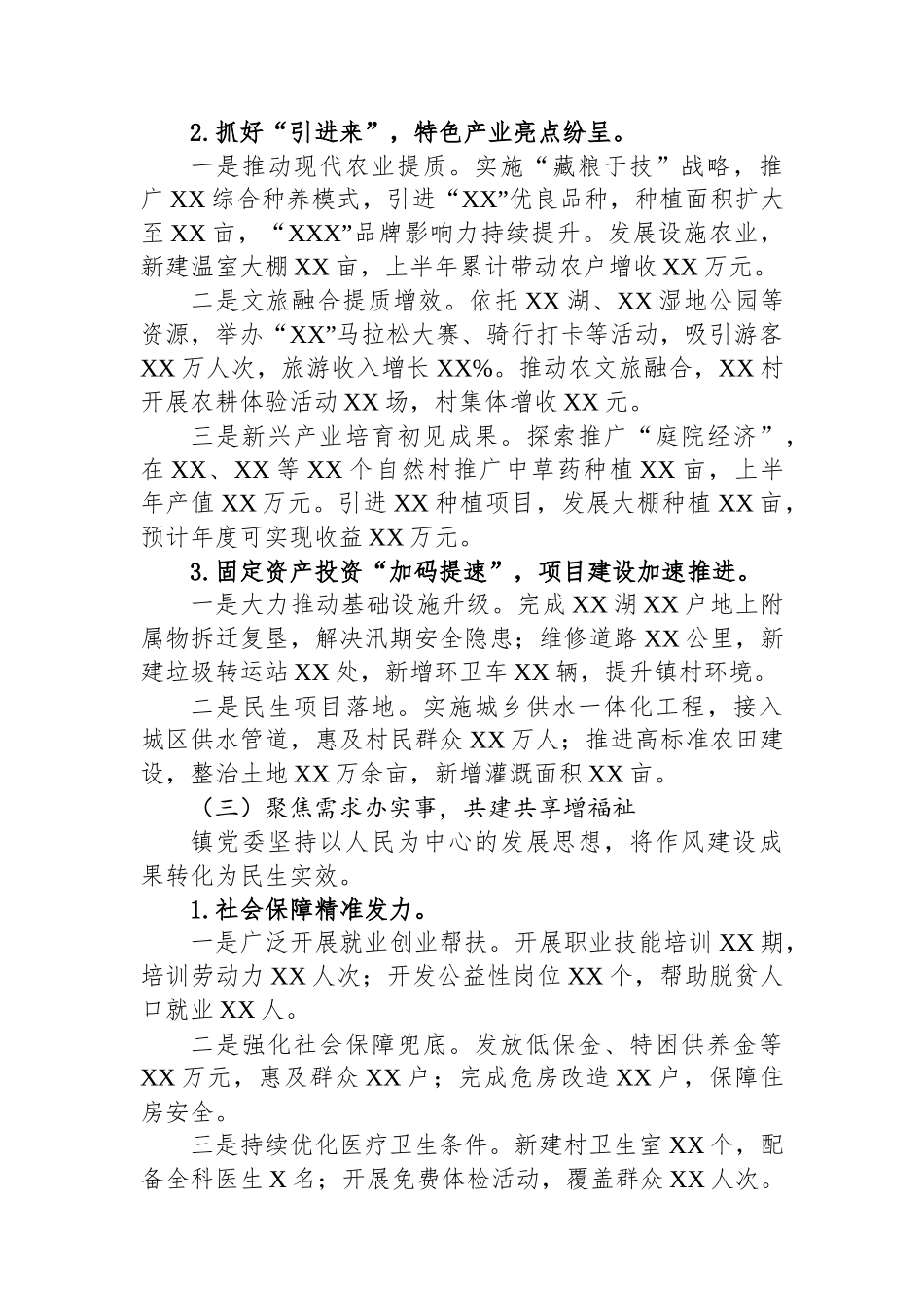 乡镇镇委2025年上半年工作总结_第3页