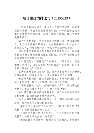 项目建设类排比句（20250623）