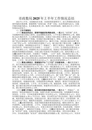 市政数局2025年上半年工作情况总结