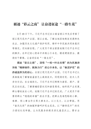 循迹“彩云之南” 让奋进征途“一路生花”
