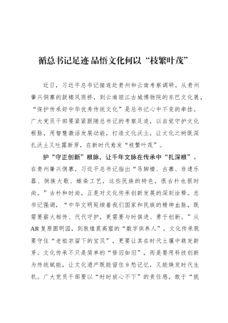 循总书记足迹 品悟文化何以“枝繁叶茂”