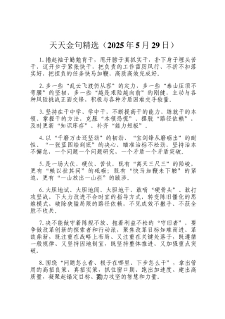 天天金句精选（2025年5月29日）