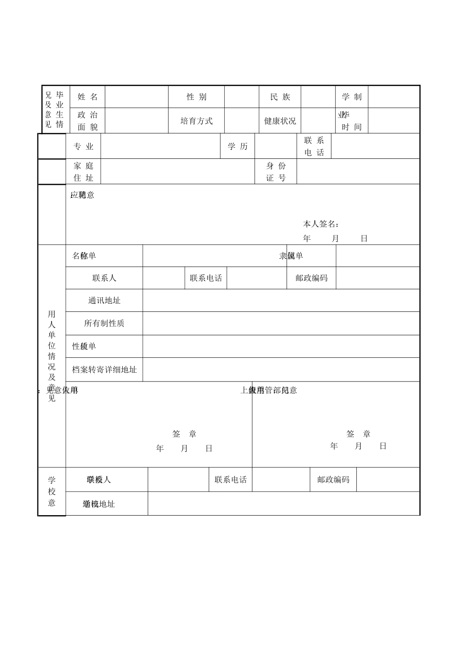 全国普通高等学校毕业生就业协议书_第2页