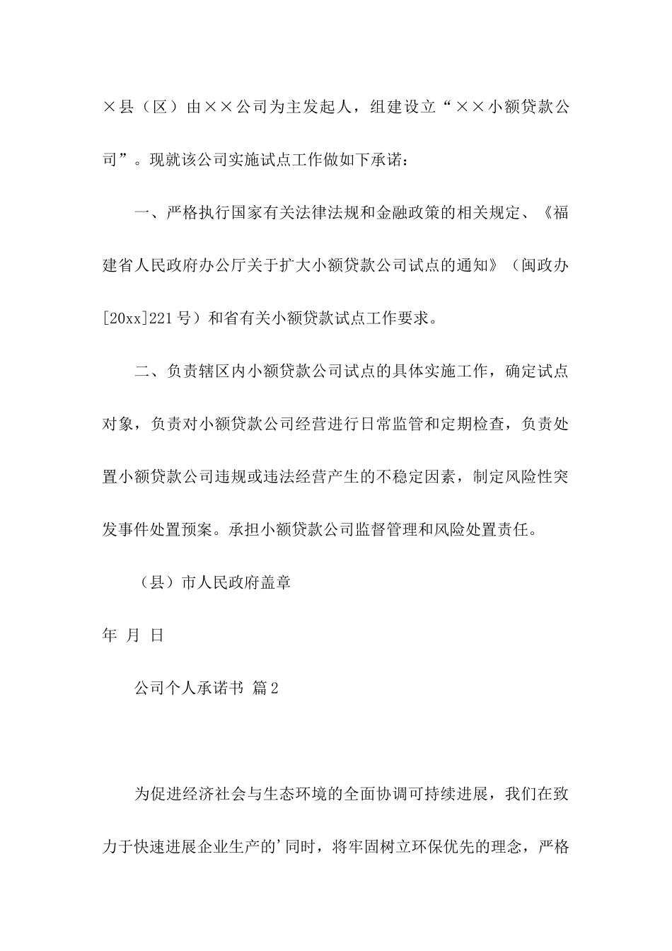 公司个人承诺书三篇 _第2页